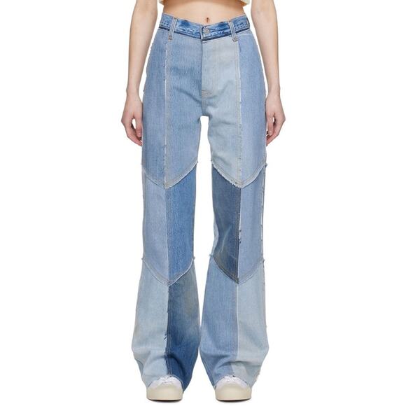 RARE Re/Done Levi’s Indigo Patch Jeans Size 27 - Picture 1 of 7